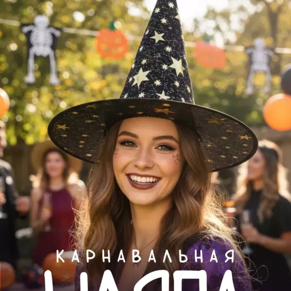 Карнавальная шляпа Ведьмы — для детей и взрослых, для Хэллоуина, праздника и фотосессии