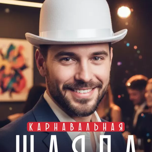 Карнавальная шляпа Котелок белый 58 см для вечеринки, маскарада, косплея и фотосессии