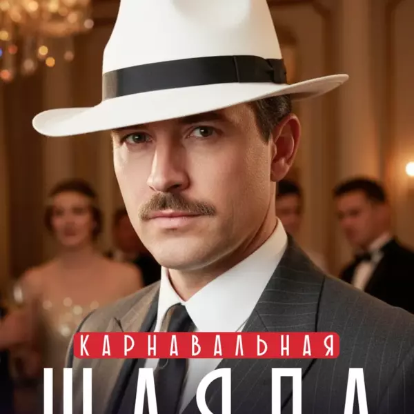 Шляпа карнавальная Мафия белая 57-60 см — шляпа гангстера для вечеринки, праздника, костюма, фотосессии