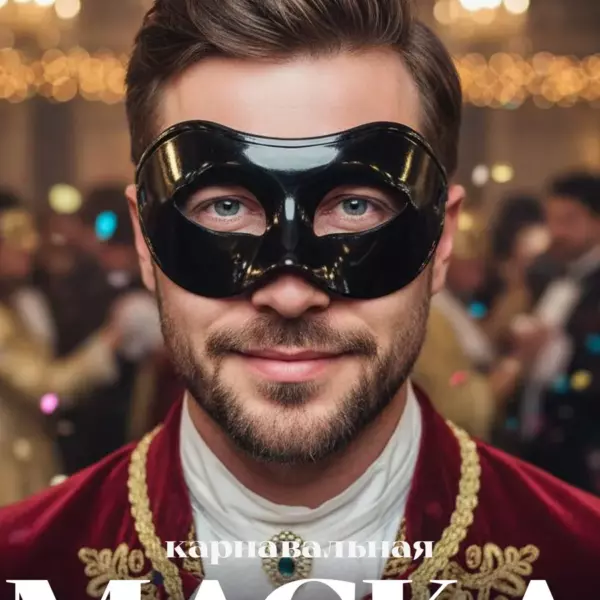 Карнавальная маска черная 20×8 см – мужская маска для маскарада из мягкого пластика
