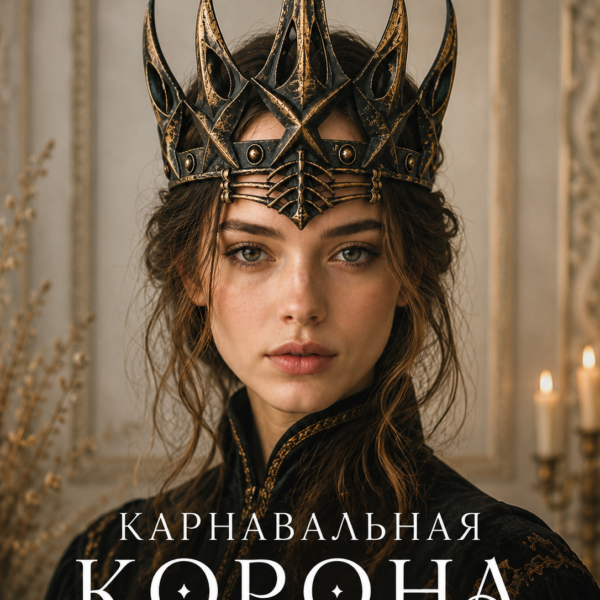 Карнавальная корона готическая черно-золотая, ободок на голову для костюма, Хэллоуин и фотосессии