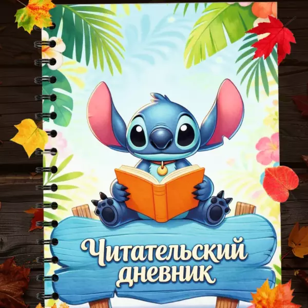 Читательский дневник в стиле Стич А5 — дневник чтения 72 страницы на 33 книги