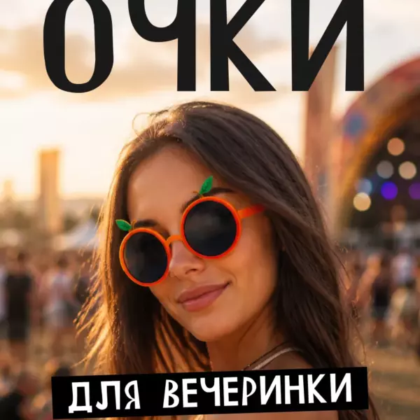 Карнавальные очки апельсин для вечеринки и фестиваля — прикольные круглые очки