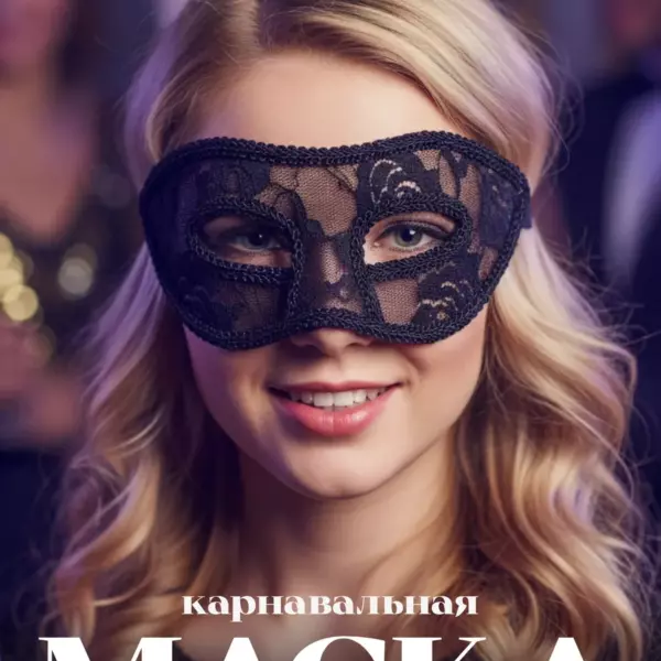 Черная кружевная карнавальная маска из пластика и кружева для маскарада, бала и вечеринки