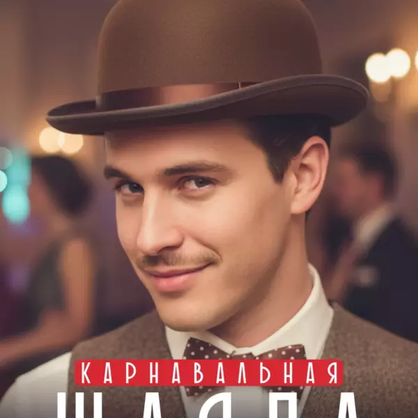 Карнавальная шляпа котелок коричневая унисекс размер 58 для вечеринок, фотосессий и праздников